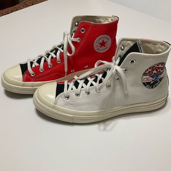 Converse Chuck ‘Logo Play’ White Rush Blue Hi Tops. Awesome! Unisex M 11.5, W9.5 - Picture 11 of 16